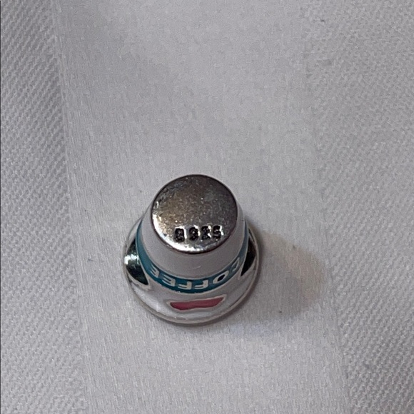 Pandora Sterling Silver 925 Coffee Cup Charm with Red Heart - Picture 3 of 5